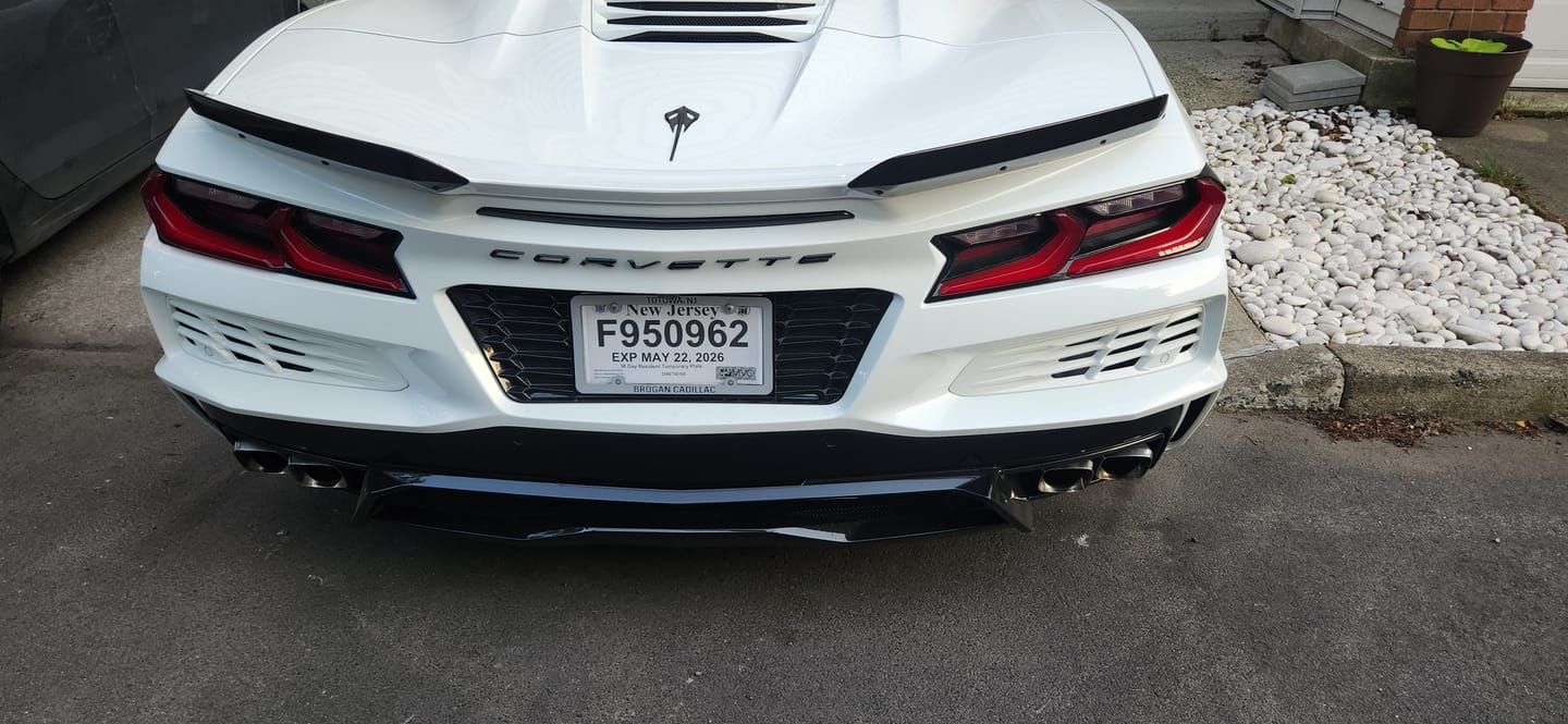 Customer photo review of Corvette C8 Z06 License Plate Backing