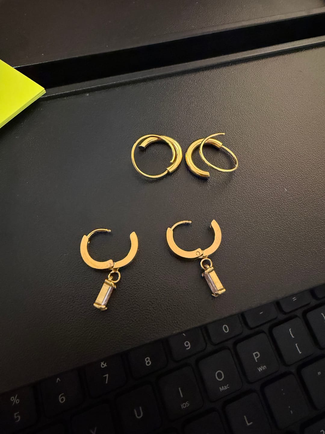 Customer photo review of Bella Birthstone Huggies Earrings (Bundle)