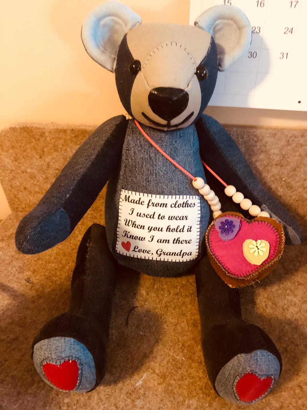 Customer photo review of Memory Bear PDF Pattern  Approx 25cm Seated