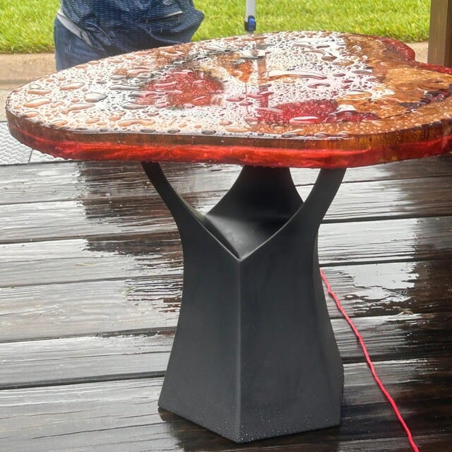 Customer photo review of Coffee Table Base 16.1" H Tree Trunk for Modern Round Top - 106S Namu