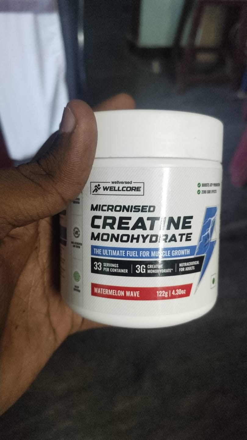 Customer photo review of Wellcore - Pure Micronised Creatine Monohydrate | Watermelon Wave (122g, 33 servings)