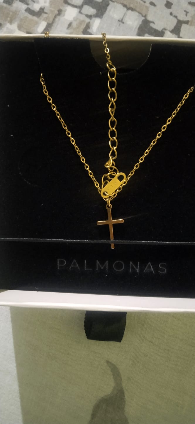 Customer photo review of Golden Cross Necklace