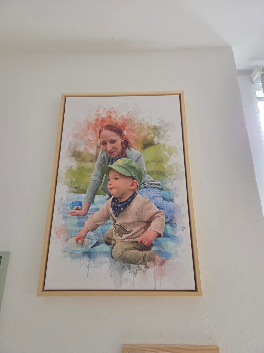Customer photo review of Foto deines Baby im Aquarell-Stil | Geschenk zur Geburt