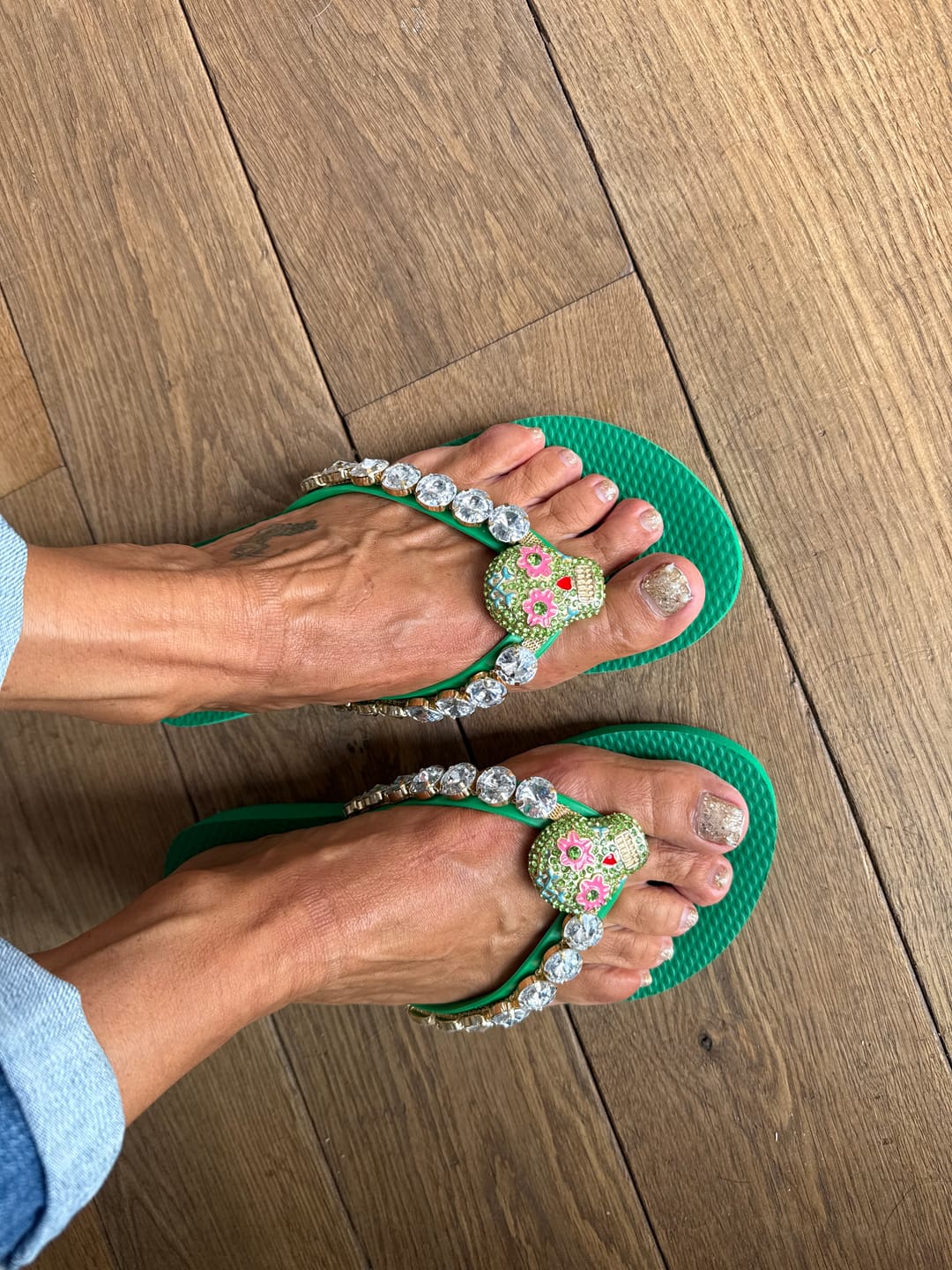 Customer photo review of Flip-Flop / Totenkopf - Grün
