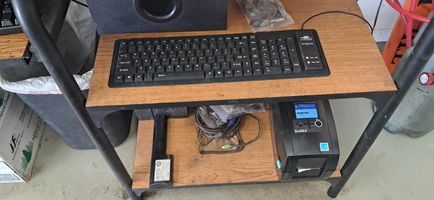 Customer photo review of Oil Change Sticker Printer System – Preloaded with 1000 Custom Labels, Ribbon & Standalone Keyboard