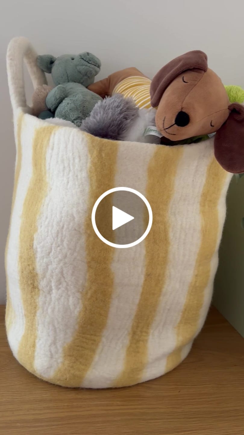 Customer video review of Toy Basket in Yellow Stripe - Large