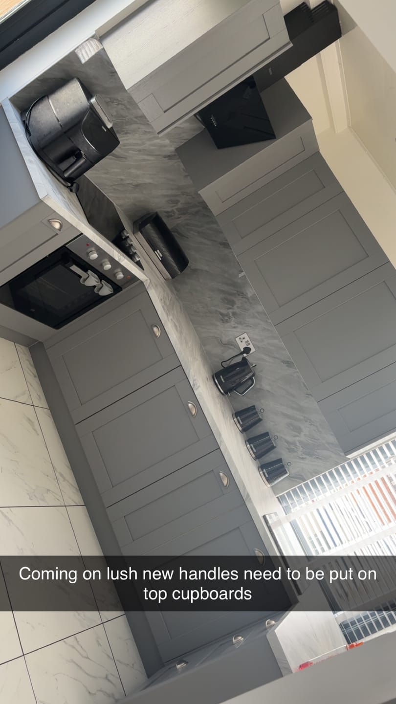Customer photo review of Premium Grey Stone Marble Gloss Shower Wall Panel - 1M x 2.4M