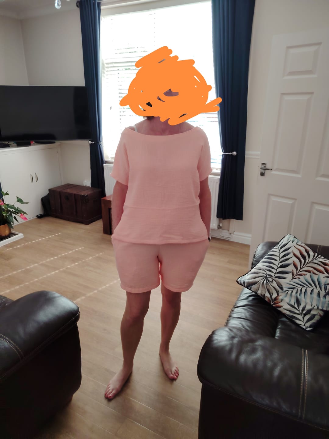 Customer photo review of Special Offer Light Coral Double Gauze Fabric