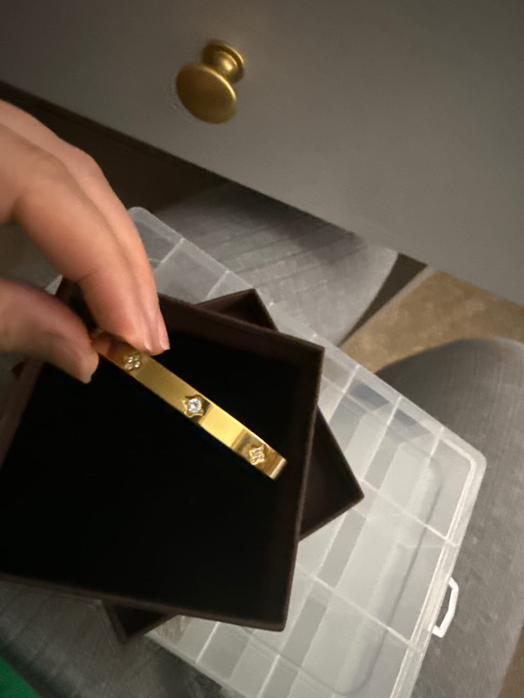 Customer photo review of Gold Clover Bangle