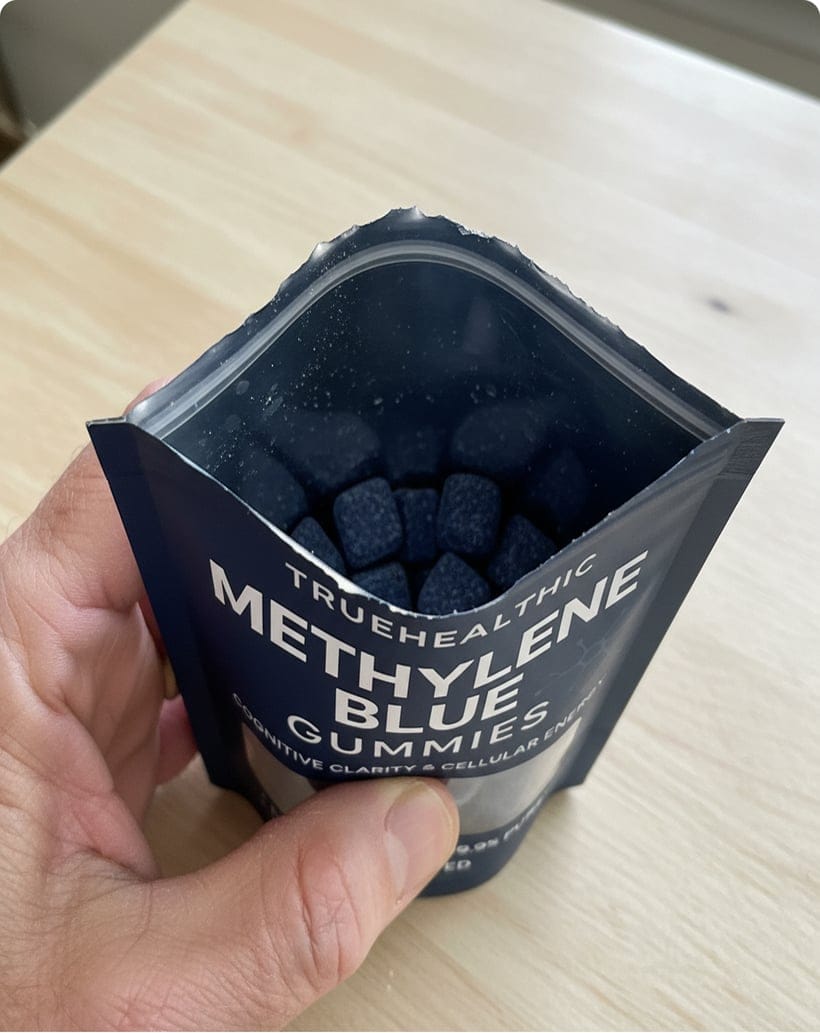 Customer photo review of Gomitas de azul de metileno