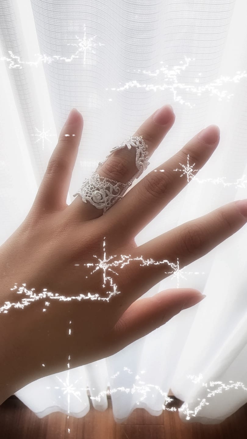 Customer photo review of Rebellious Tenderness Baroque Lace Adjustable Ring™