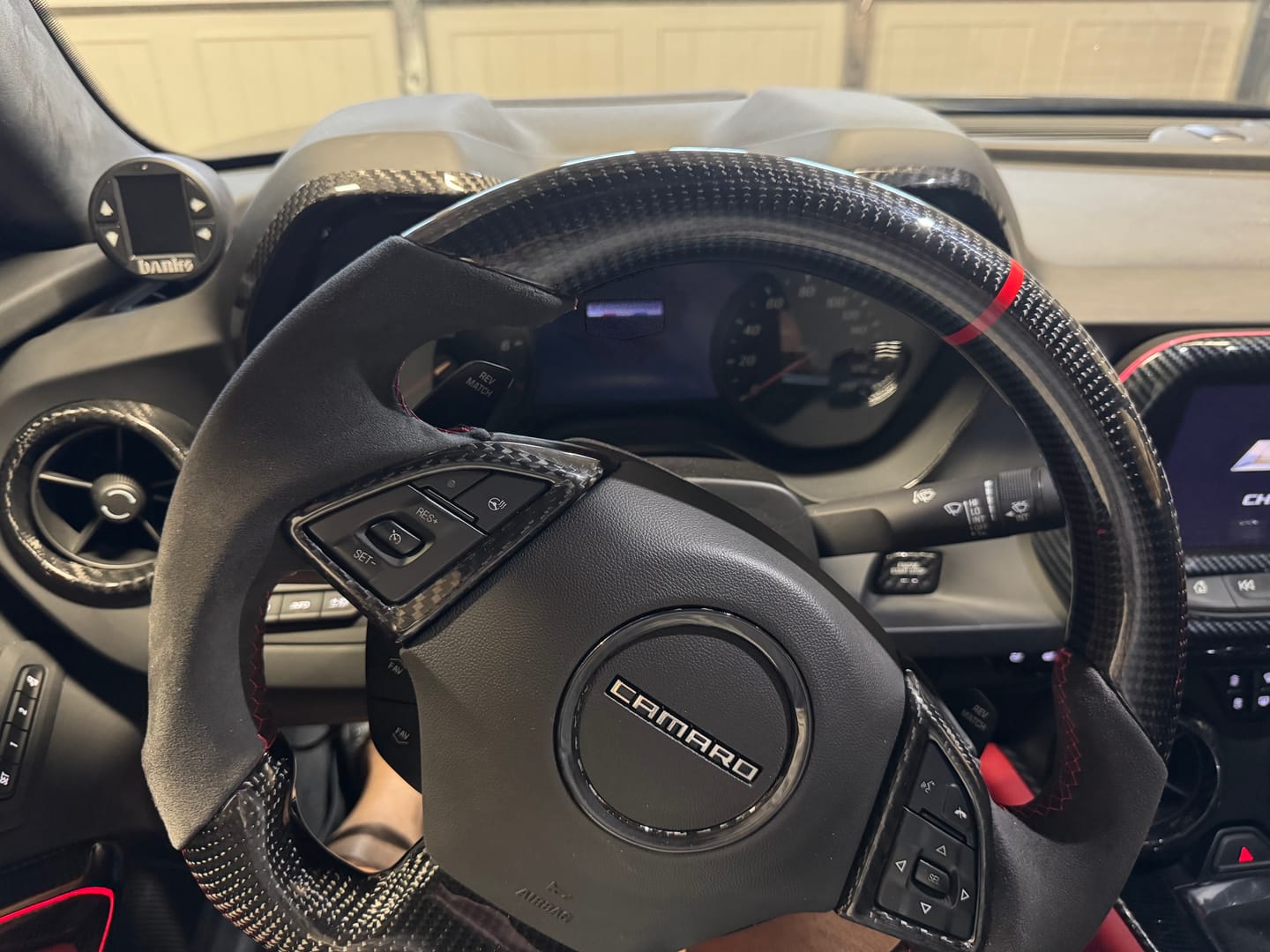 Customer photo review of 2016-2024 Camaro Steering Wheel and Airbag Chrome Delete Covers