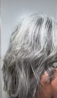 Customer photo review of Luvwin Salt & Pepper Gray Beginner Friendly Glueless Straight Wig 100% Human Hair
