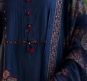 Customer photo review of Pure Cotton Navy Blue Patchwork A-Line Kurta Pant Dupatta Set