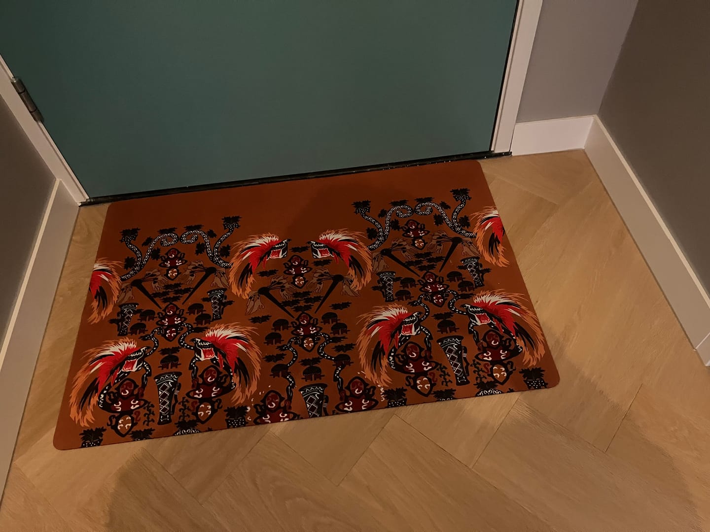 Customer photo review of Terracotta Bird of Batik Papua Rubber Doormat Exotic Natural Wealth of Papua LT9