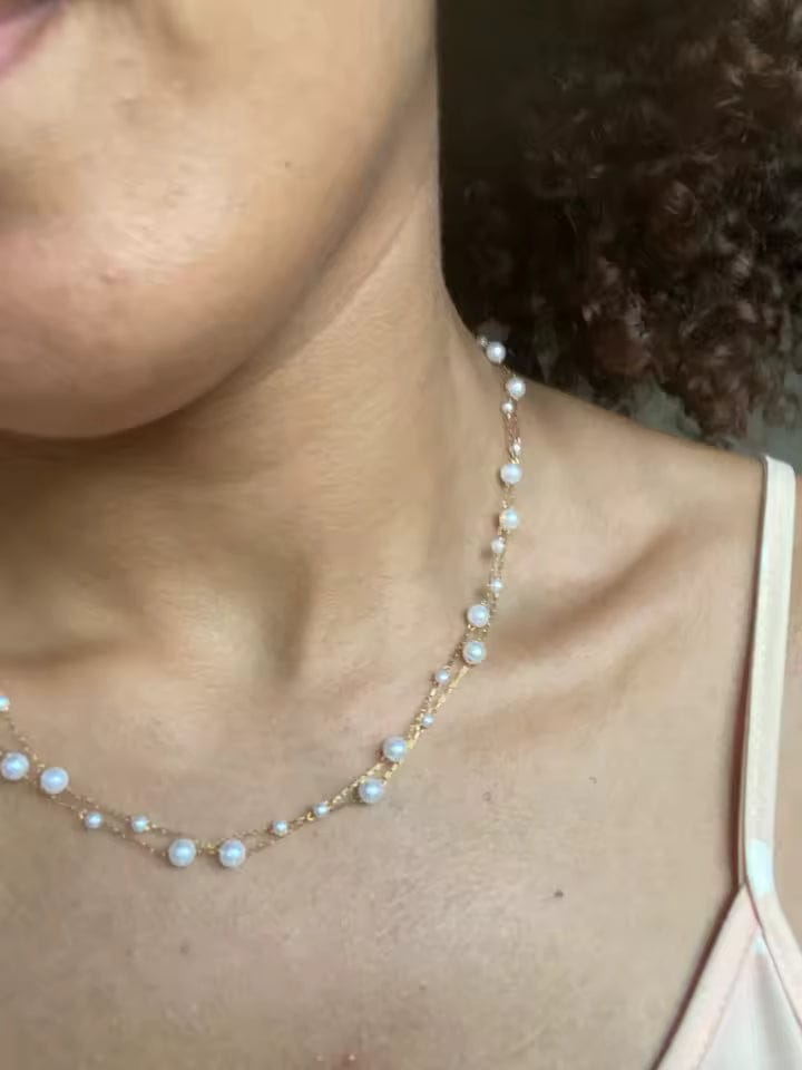 Customer photo review of Ella Pearl Necklace