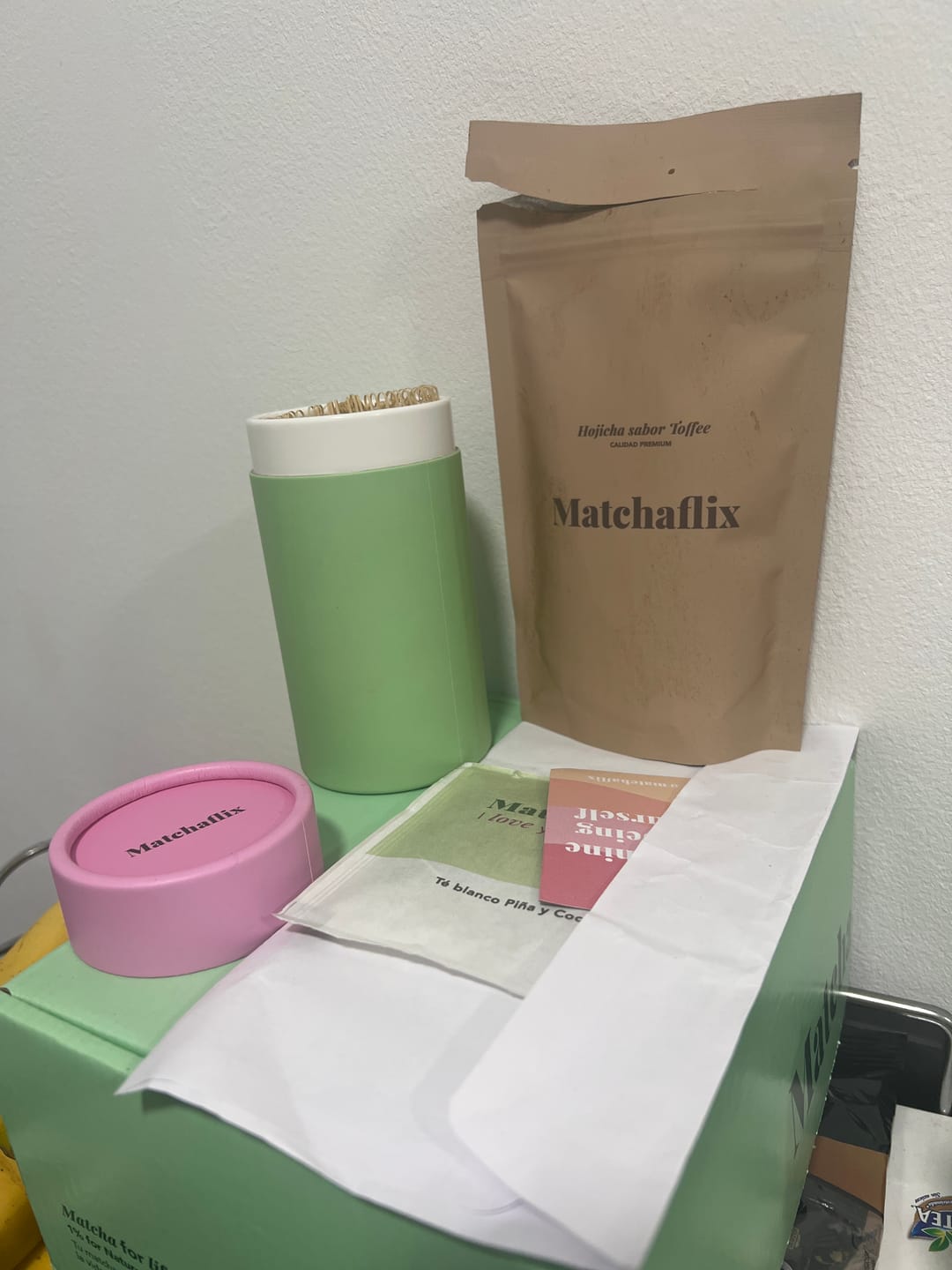 Customer photo review of Hojicha Premium sabor Toffee