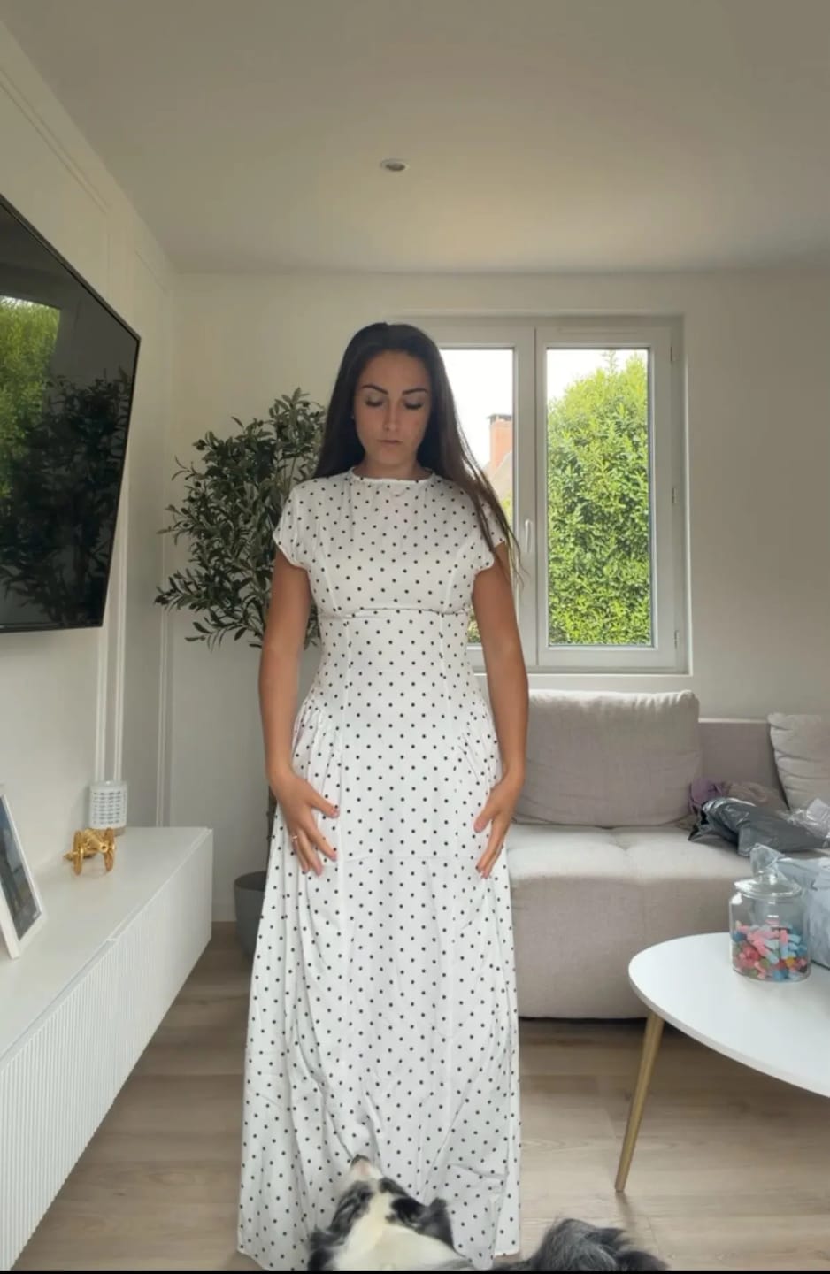 Customer photo review of Ruby Flare Maxi Dress with Cap Sleeves