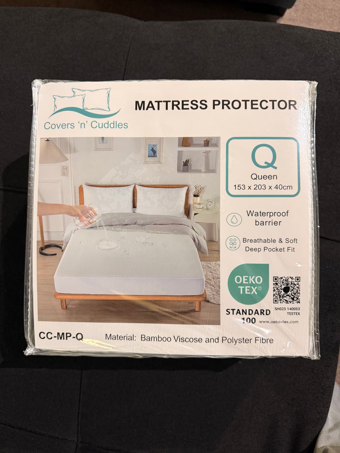 Customer photo review of Waterproof Bamboo Mattress Protector | Deep Fit | Breathable & Hypoallergenic | White |
