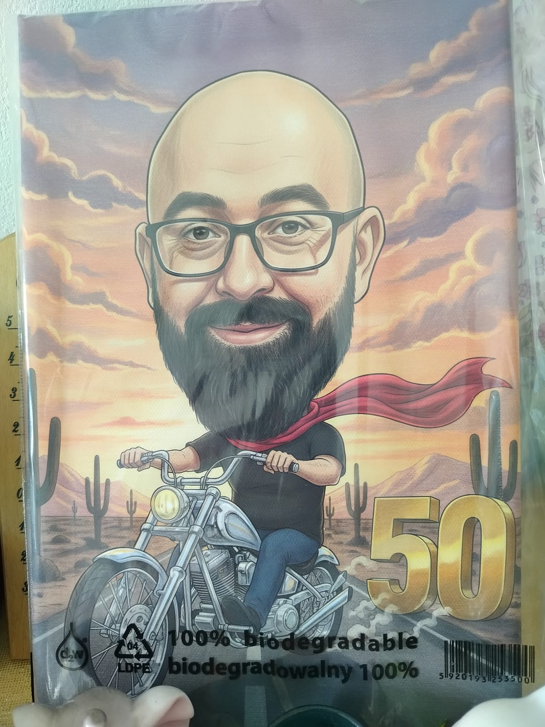 Customer photo review of Motocyklista Urodziny #1 - Karykatura ze zdjęcia