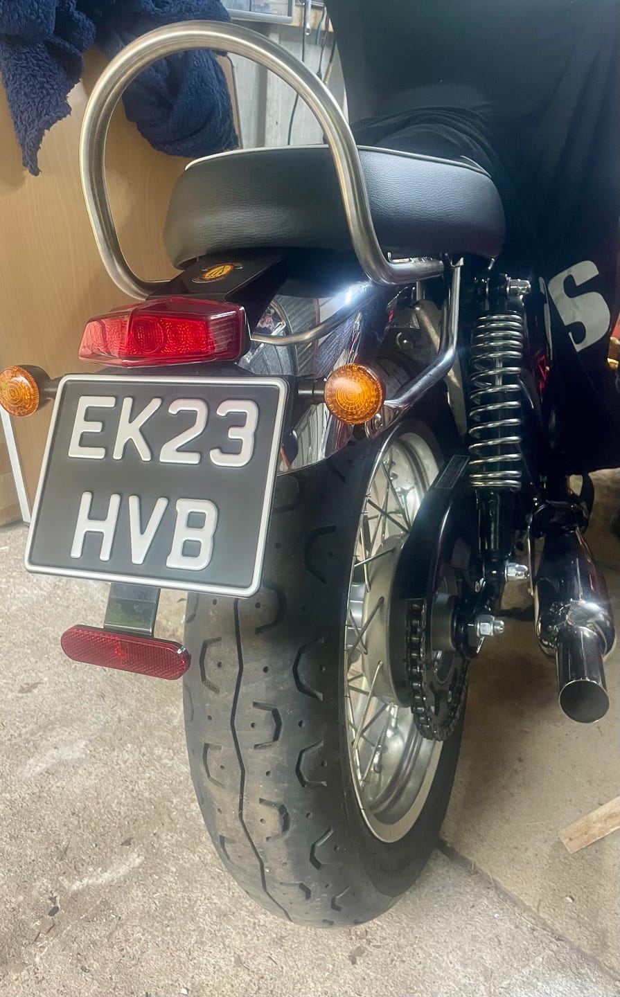 Customer photo review of Classic Metal Pressed 7.5 × 6 Motorbike Number Plate