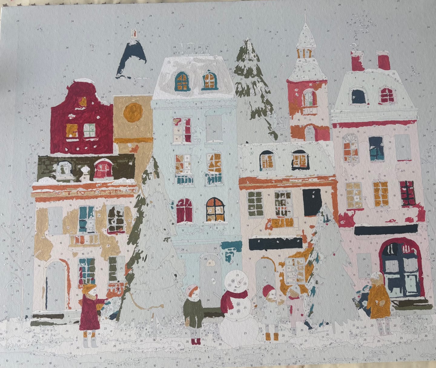 Customer photo review of Snowy Games | Paint by Number