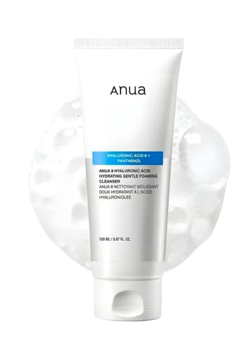 Customer photo review of Anua Hyaluronic Acid Foaming Face Wash – Gentle Moisturizing Korean Cleanser 150ml