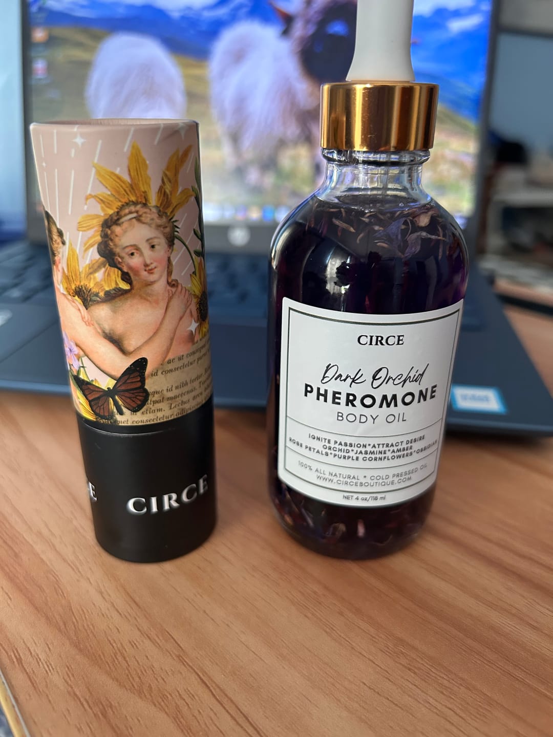 Customer photo review of Dark Orchid Pheromone Body Oil – Magnetic Floral Amber Ritual Oil