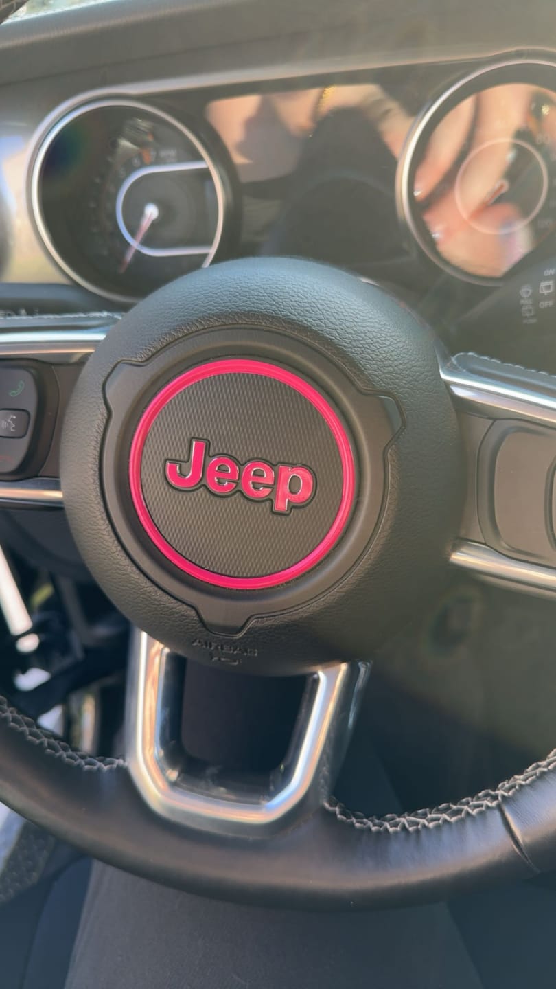 Customer photo review of Center Ring Steering Wheel Vinyl Overlay Cover for Jeep | Fits Jeep Models