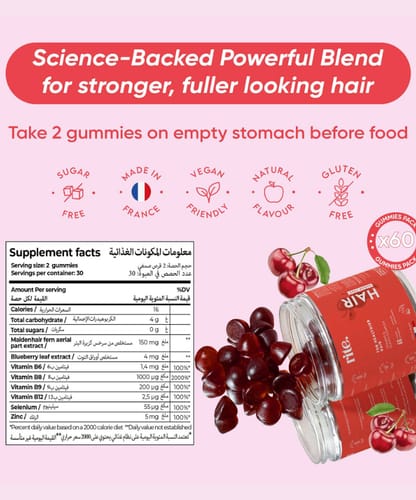 Customer photo review of Rite Hair Growth Vegan Gummies 60 Count 150g