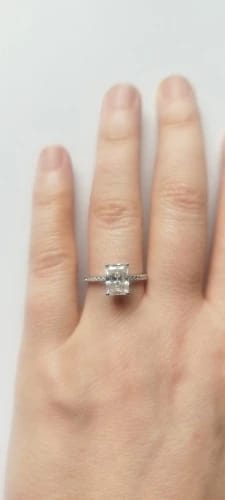 Customer photo review of 4 Carat Radiant Cut Moissanite Ring