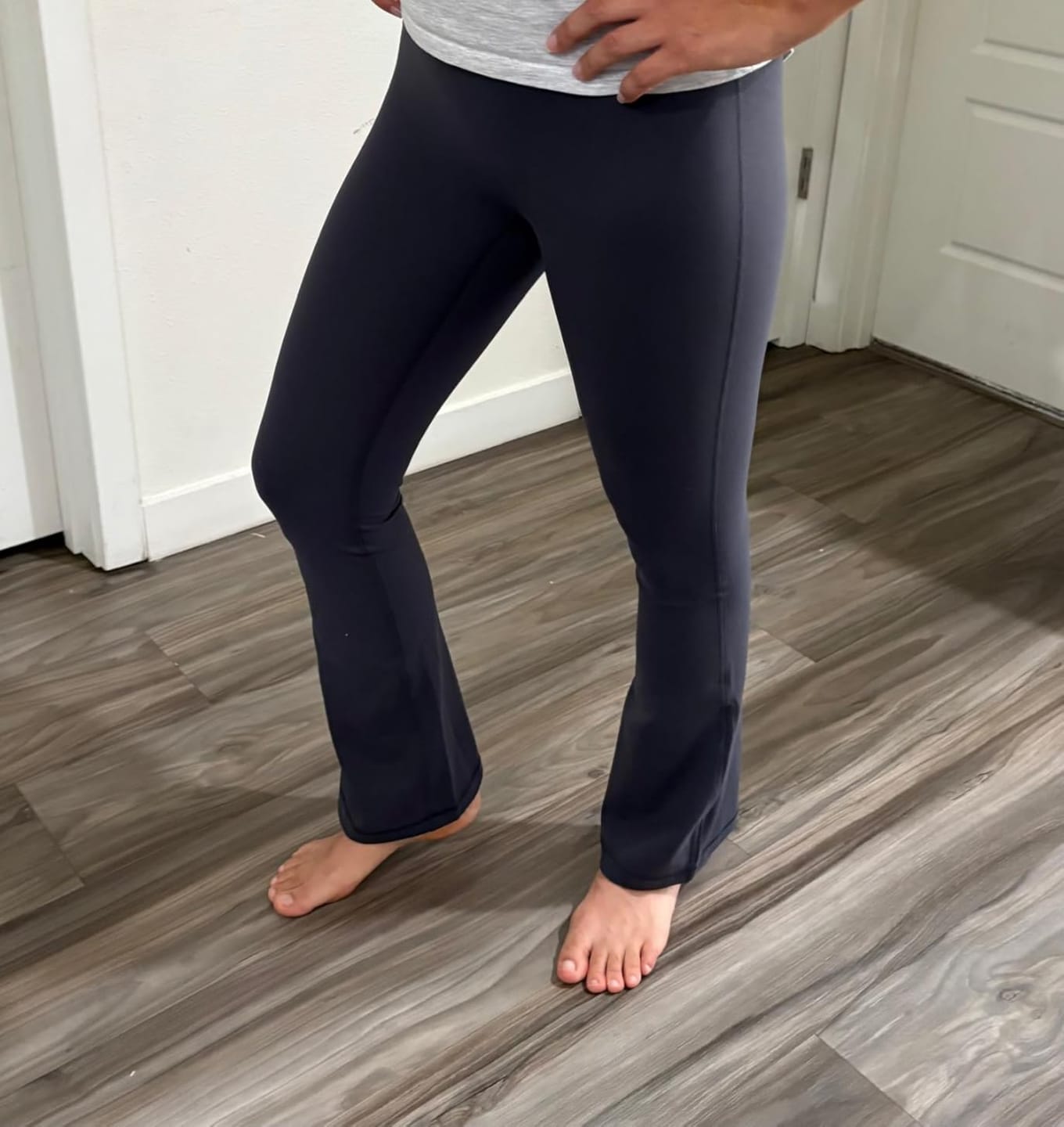 Customer photo review of High-Waisted Tummy Control Pocket Flare Leggings