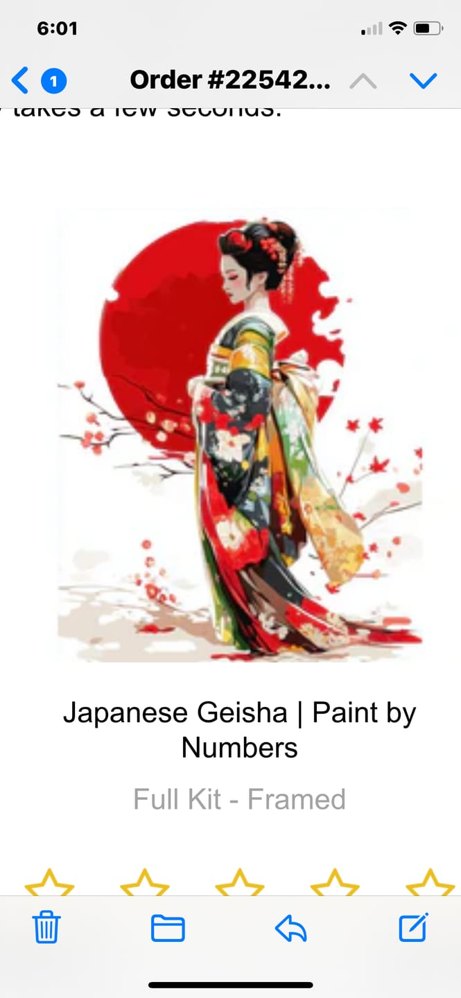 Customer photo review of Japanese Geisha | Paint by Numbers