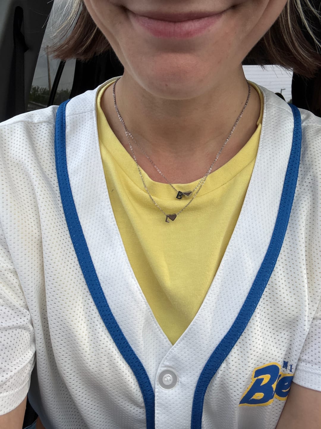 Customer photo review of Forever Love & Letter Silver Necklace