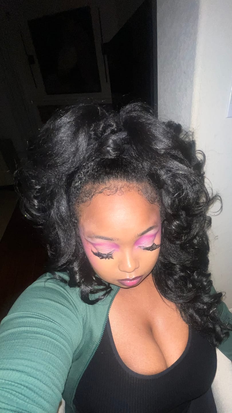 Customer photo review of Sensationnel Instant Weave Drawstring Half Wig Updo - IWD 3