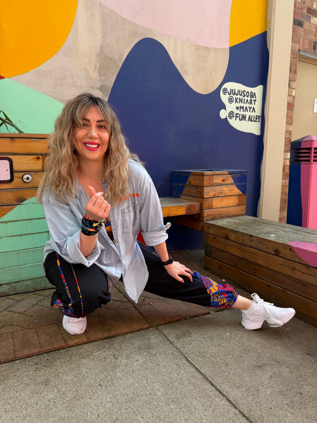 Customer photo review of Wildbeat Woven Slouch Pants With Piping