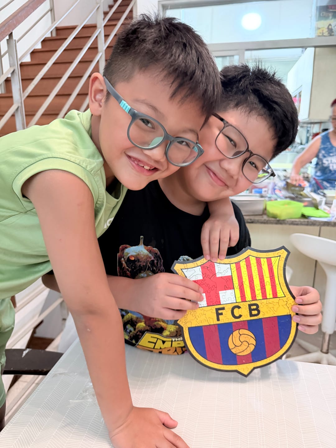 Customer photo review of FC Barcelona® Logo - Wooden Puzzle