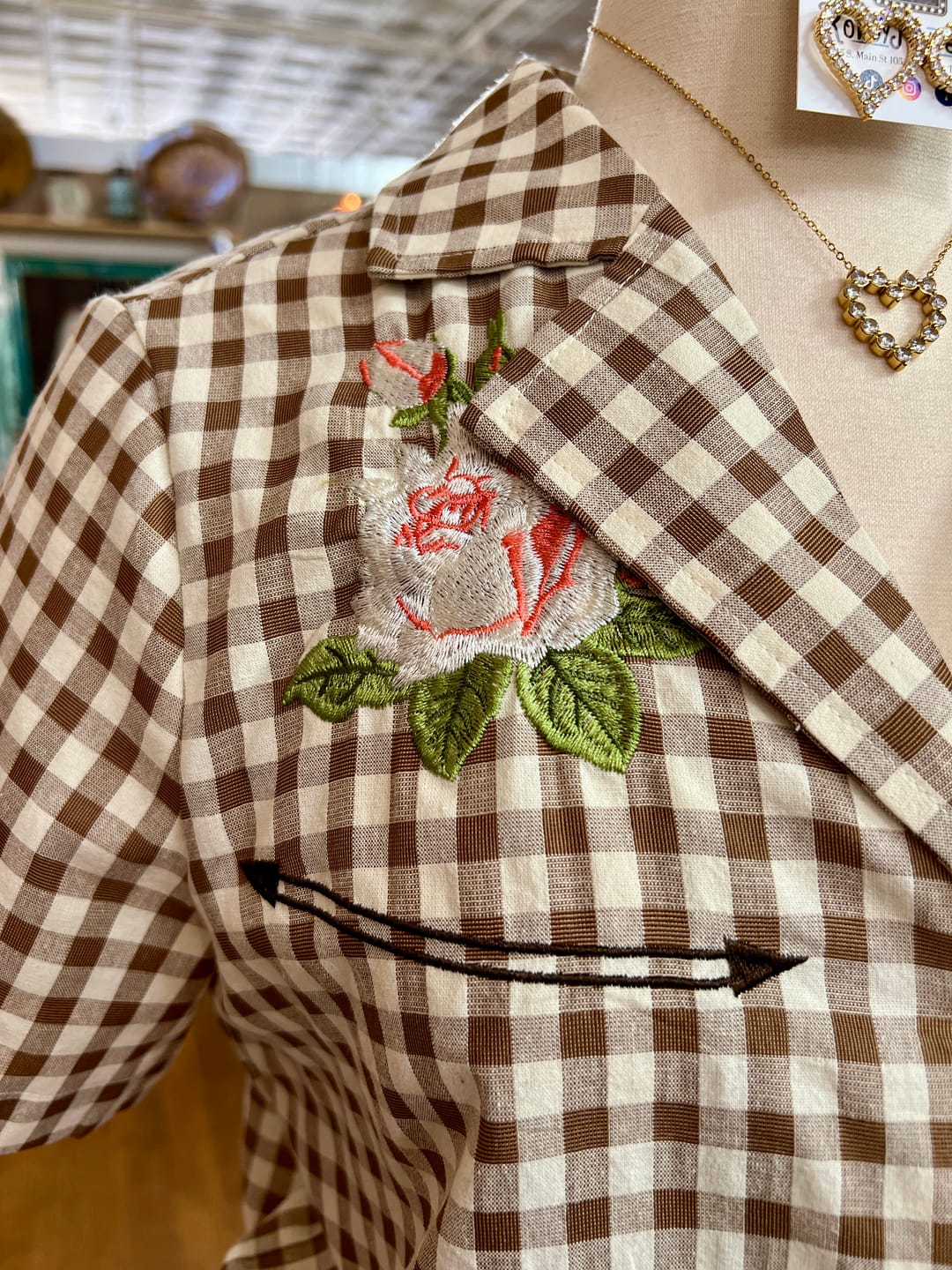 Customer photo review of Western Gingham Blouse