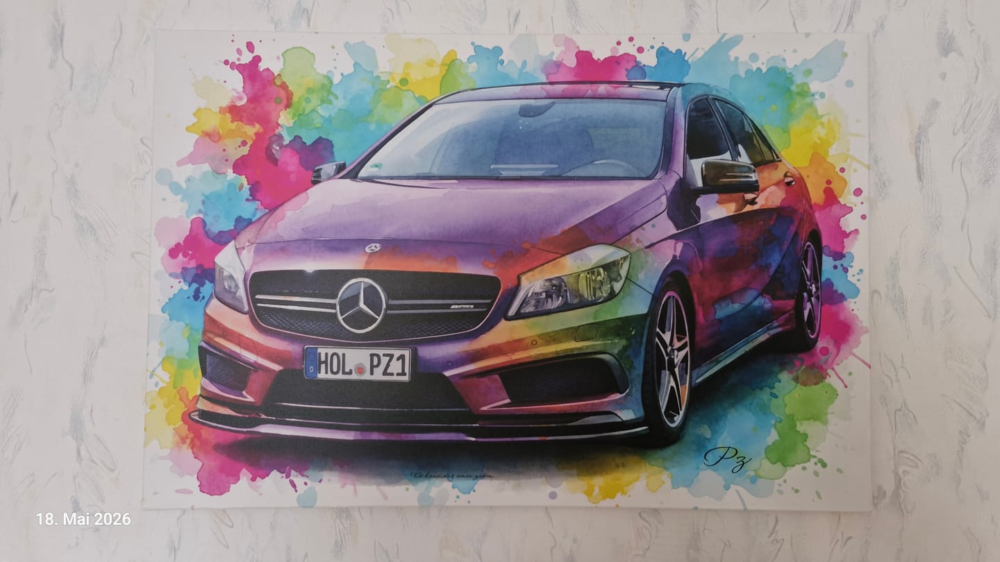 Customer photo review of Dein Auto als Kunstwerk – mit Live-Vorschau, als Poster oder Leinwand