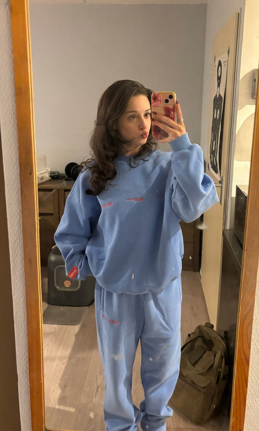 Customer photo review of GRADIENT LOGO SWEATER SKY BLUE