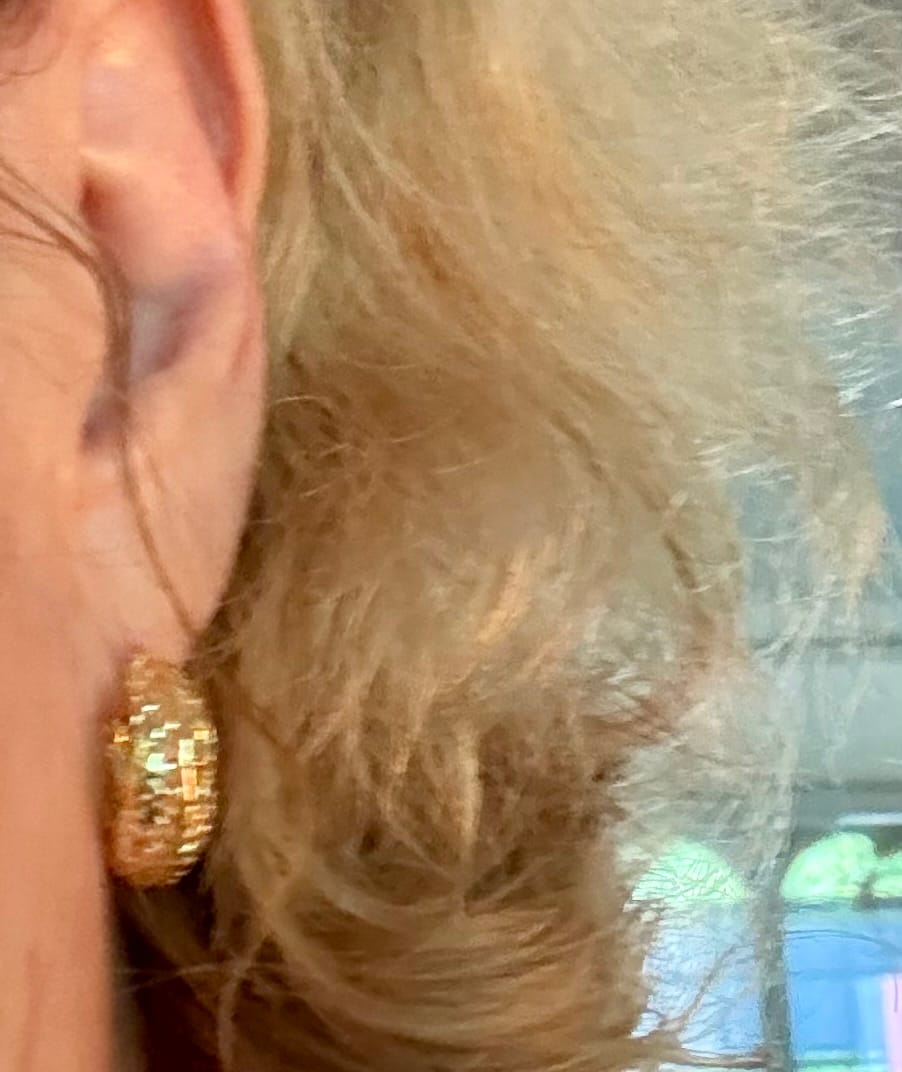 Customer photo review of Oaklynn 18k White Gold Plated 20mm Semi-Hoop Earrings for Women