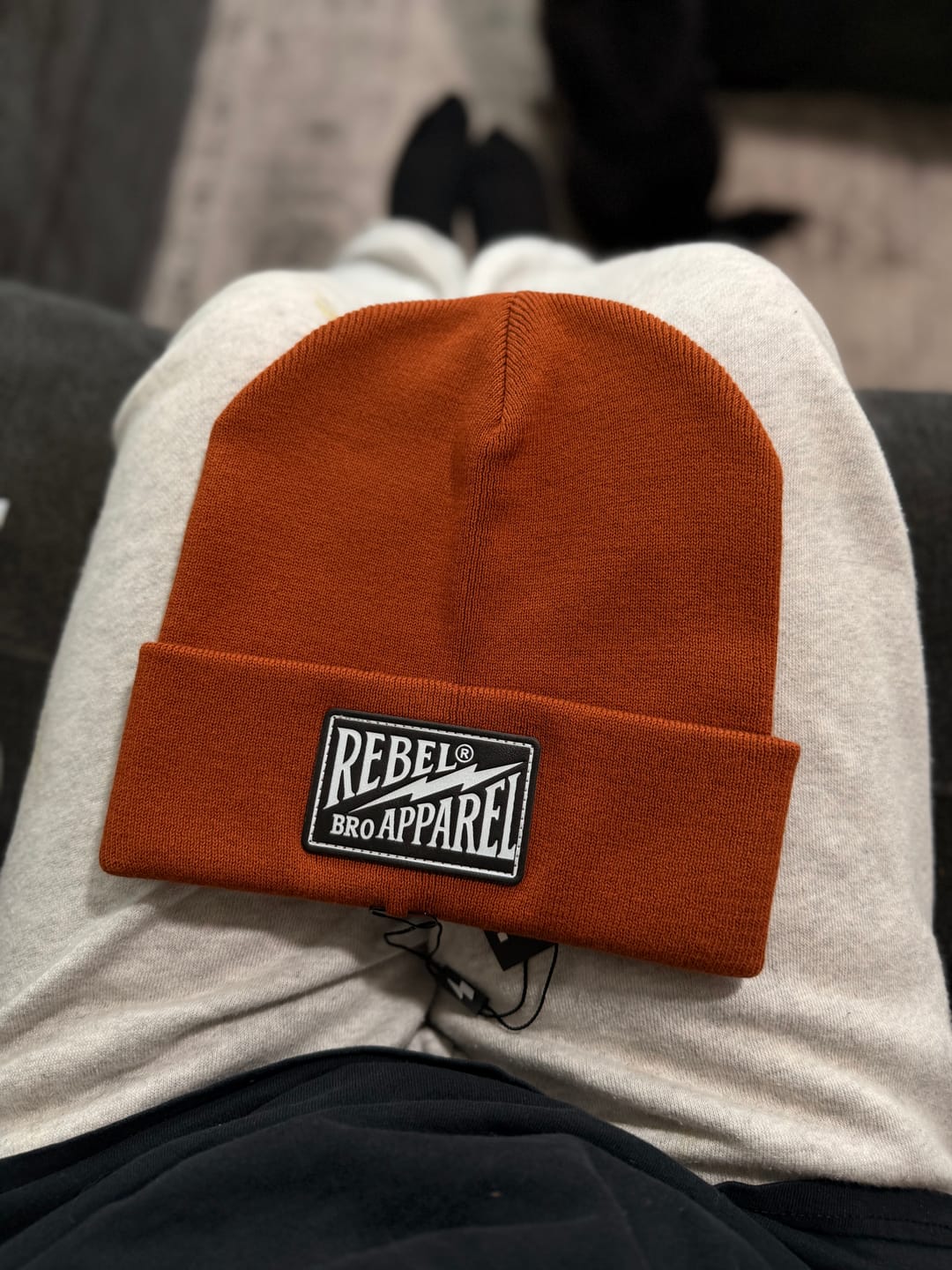 Customer photo review of Beanie in Rust