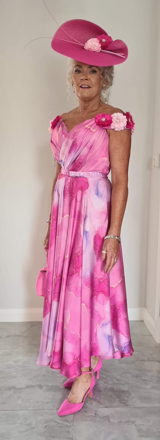 Customer photo review of Pink Marble Effect Fabric by Metre