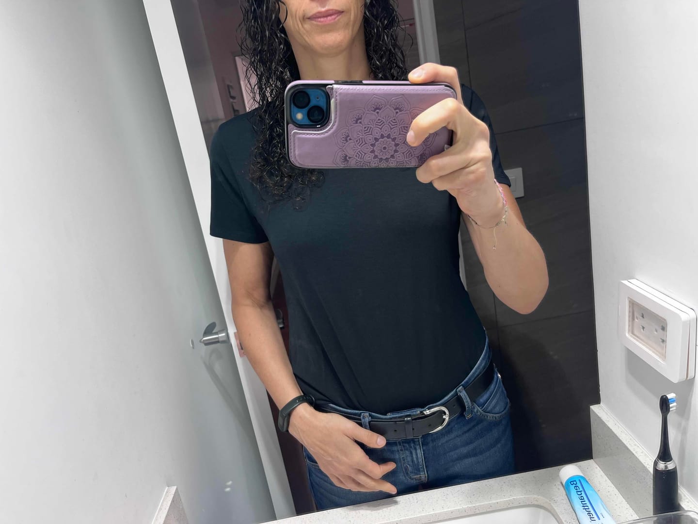 Customer photo review of Favorite tee | AlgaKnit - Marino Blue