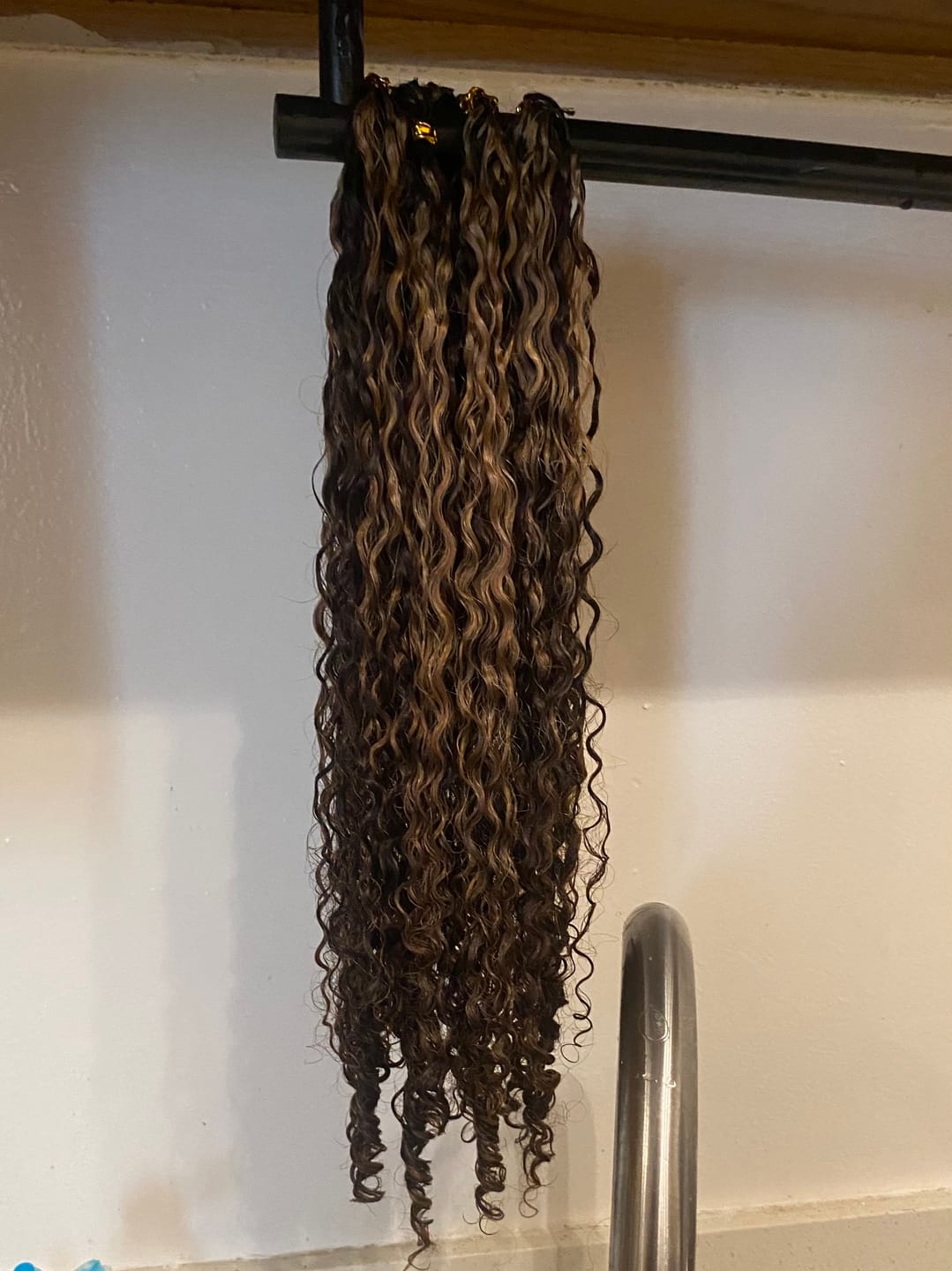 Customer photo review of #4/27 Mix Color Blend Water Deep Wave Human Crochet Hair