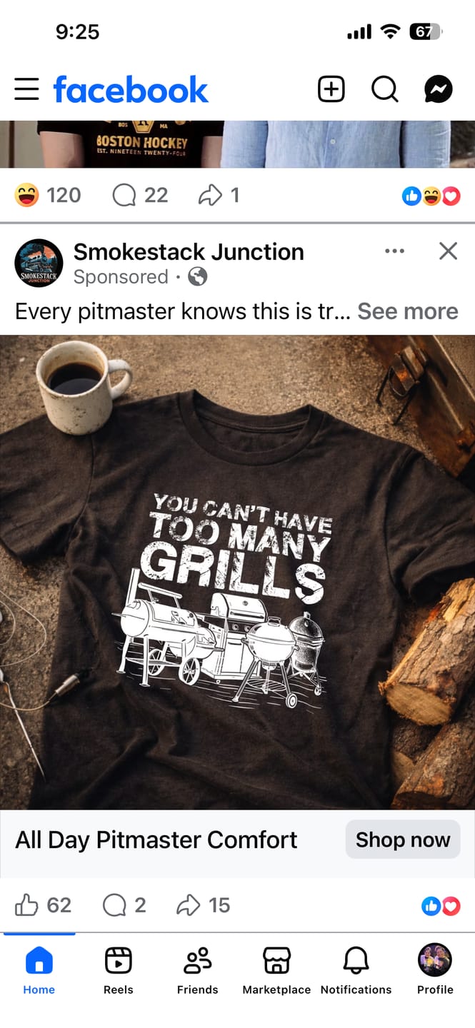 Customer photo review of Too Many Grills T-Shirt