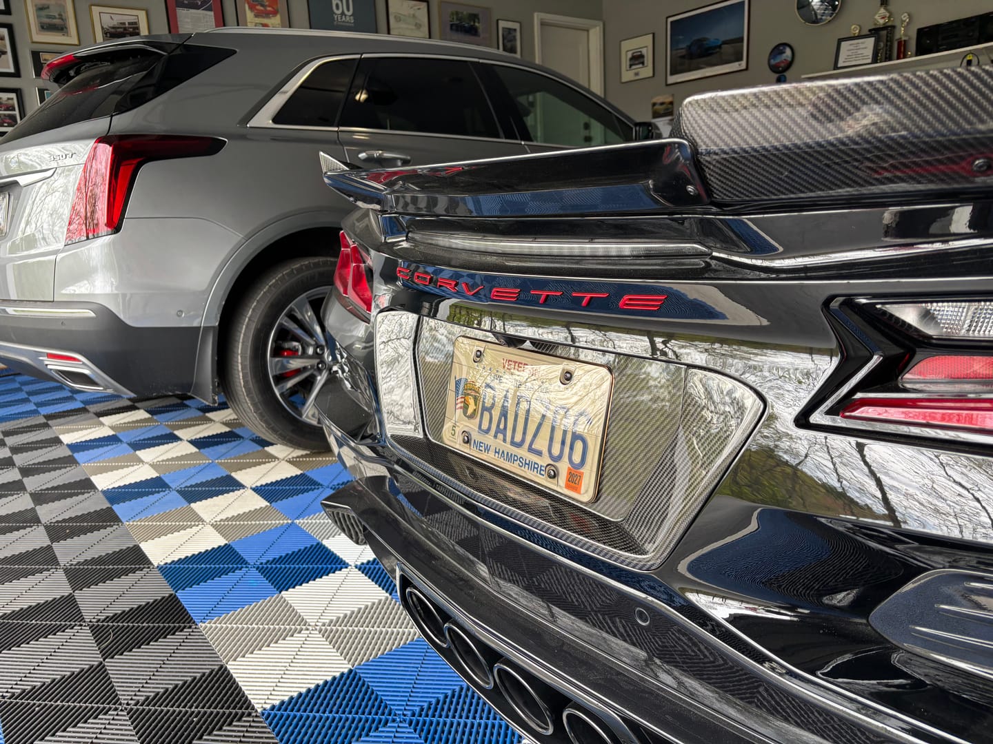 Customer photo review of Corvette C8 Z06 DRY CARBON FIBER License Plate Backing