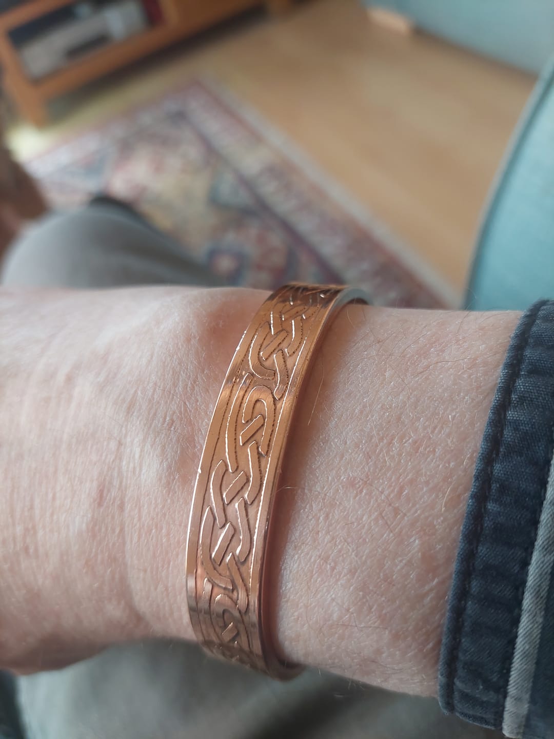 Customer photo review of Celtic Copper Cuff