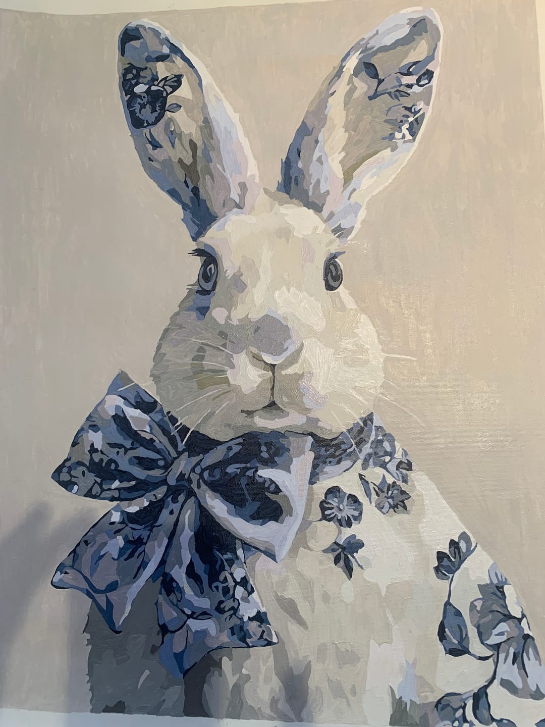 Customer photo review of Delft Blue Bunny | Paint by Number