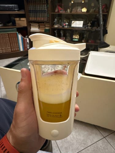 Customer photo review of Mega Mixer™ Electric Protein Shaker Bottle – 450ml | Battery-Powered | Leak-Proof | BPA-Free